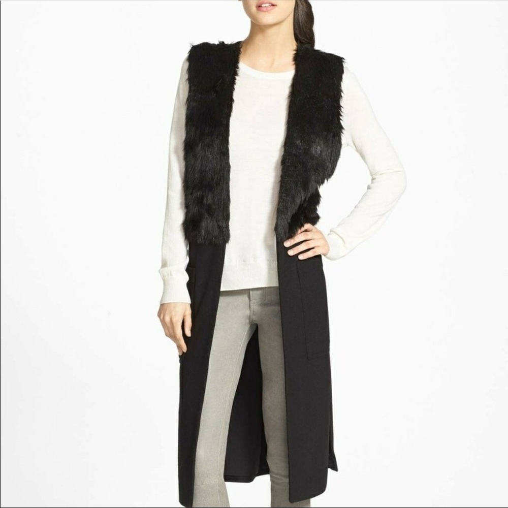 Trouve Long Faux Fur Lined Vest